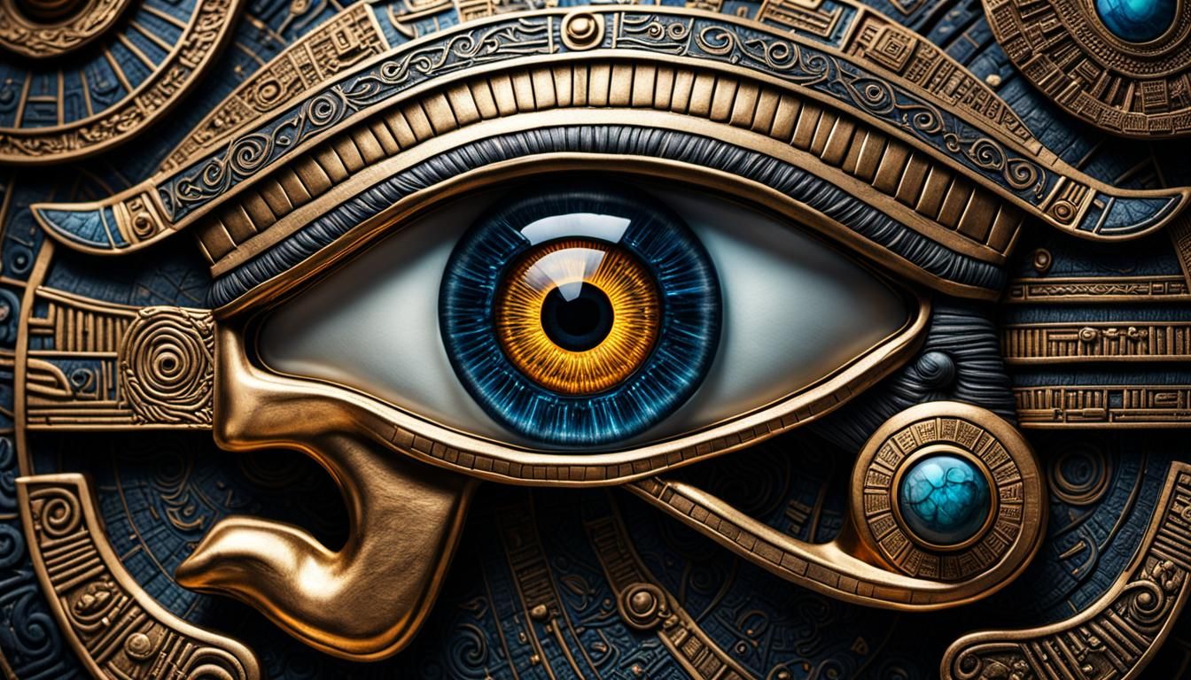 Hyperrealistic Eye of Horus in Sharp Focus