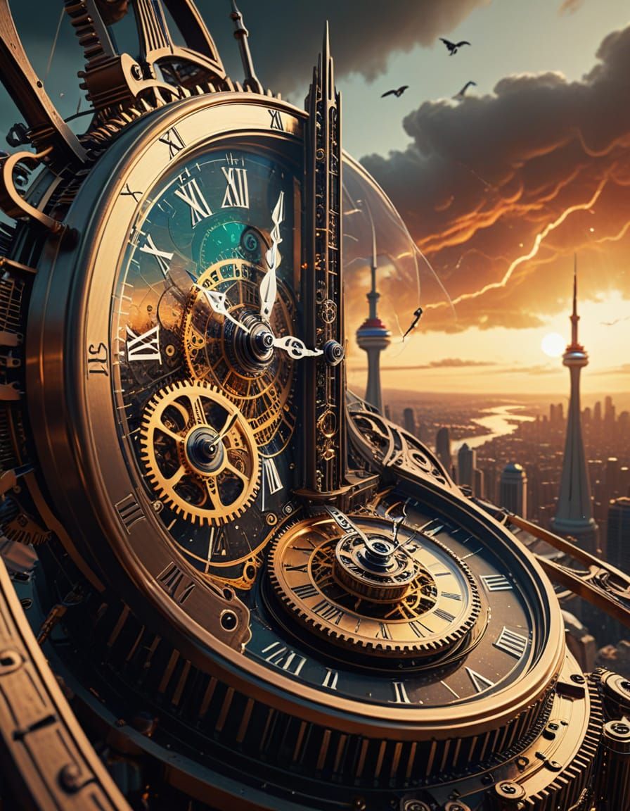 Cinematic Science Fiction Art in Vibrant, Sepia-Toned Futuri...