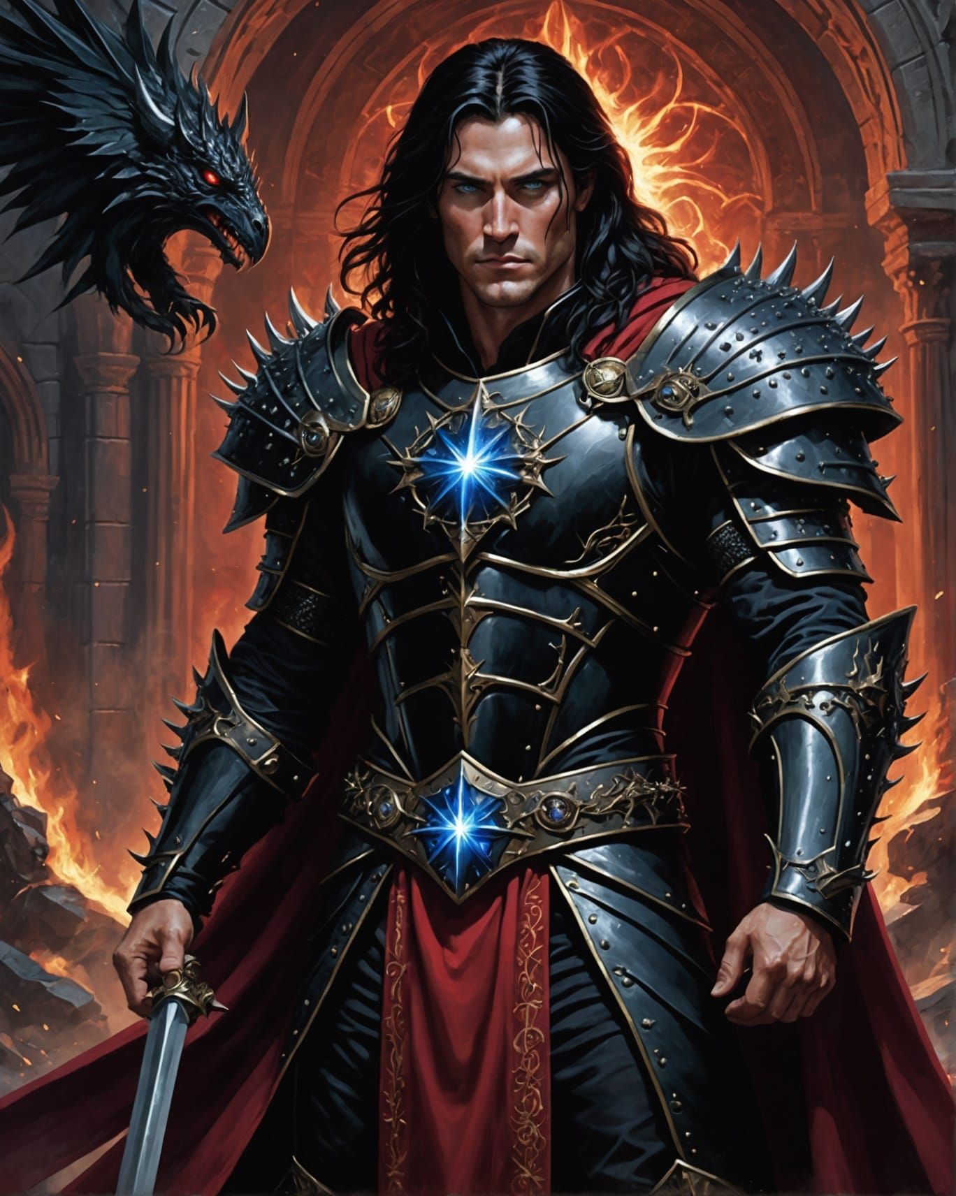 Enchanted Warrior Casting a Spell in Anime Style