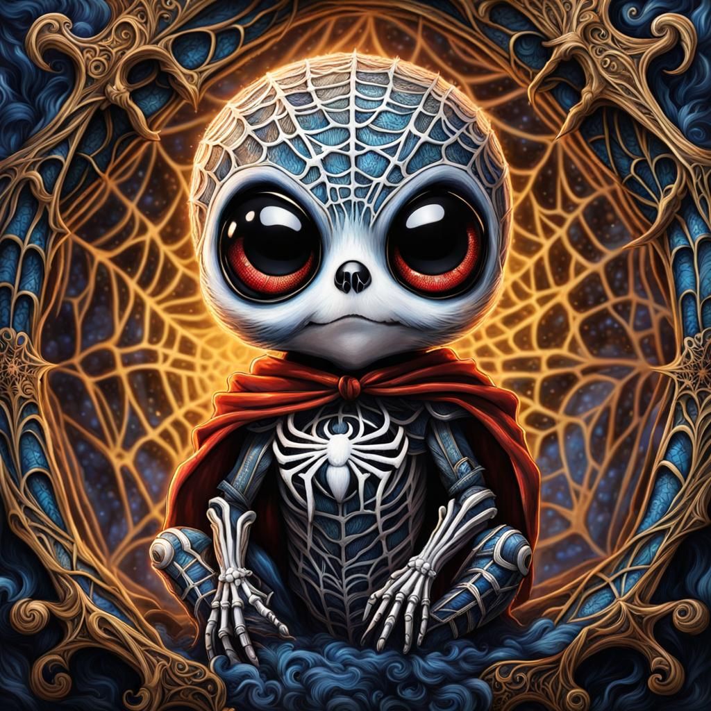 Cute Baby Skeleton Spider-Man in 3D Unreal Engine