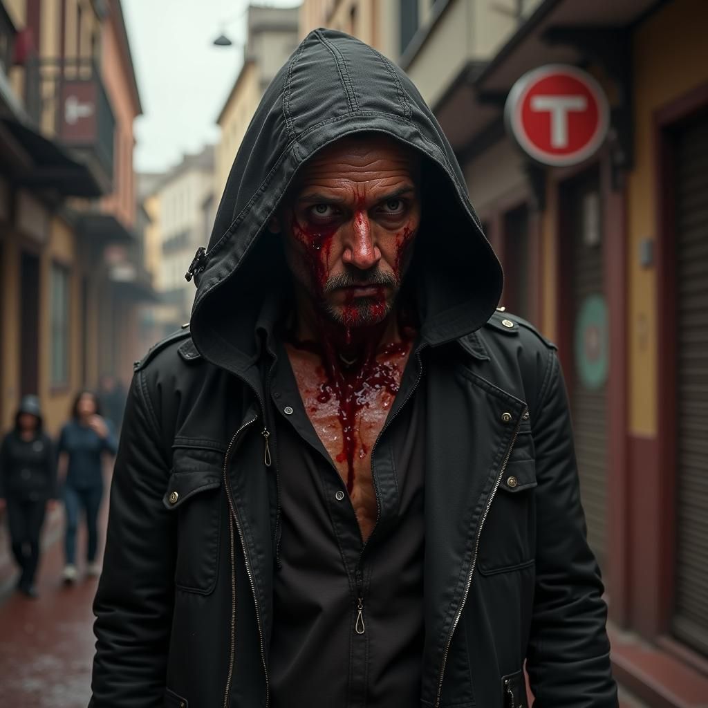 Hyperrealistic Religious Extremist with Third Eye