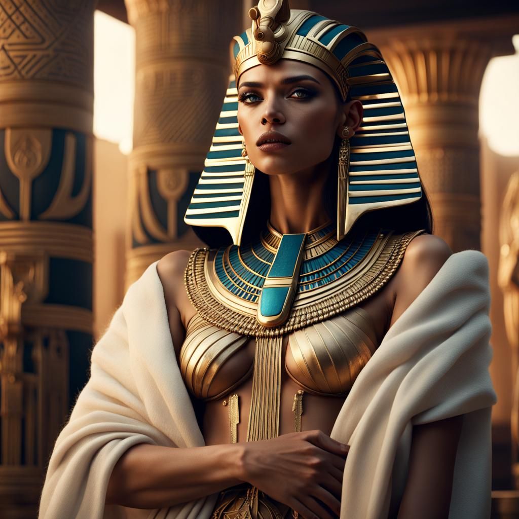 Emilia Mernes as an Egyptian pharaoh