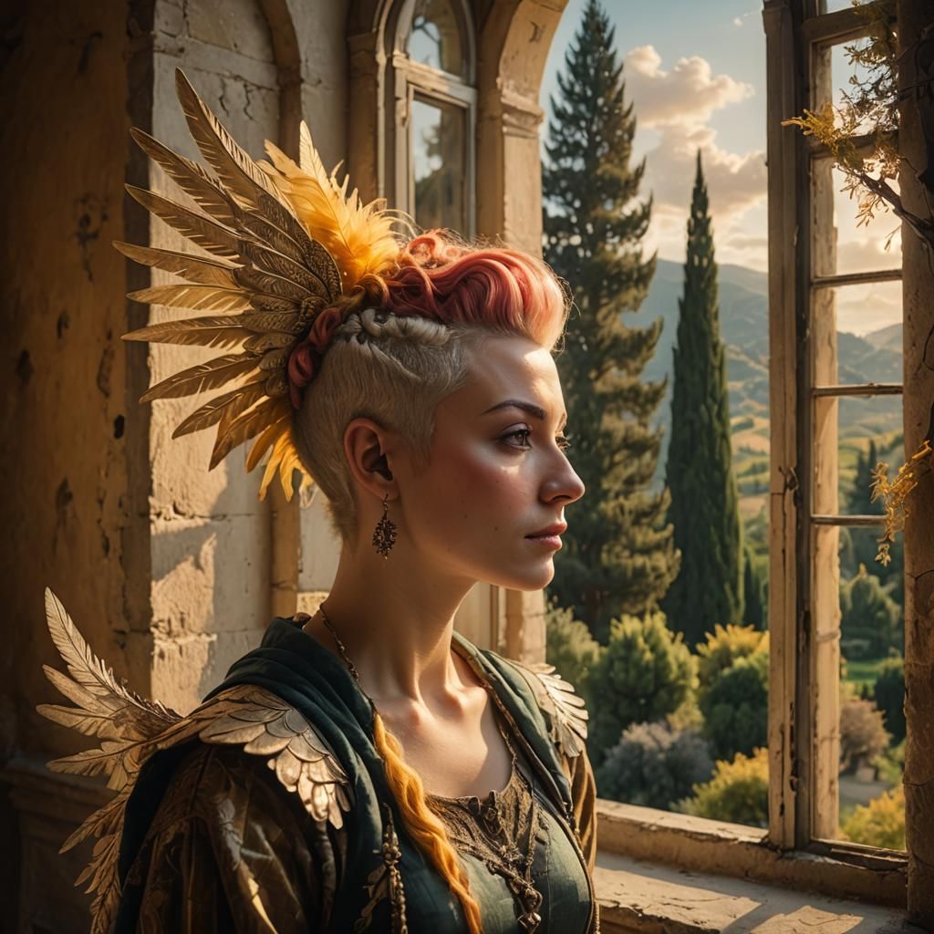 Renaissance Villa Portrait: Punk Fairy at the Window