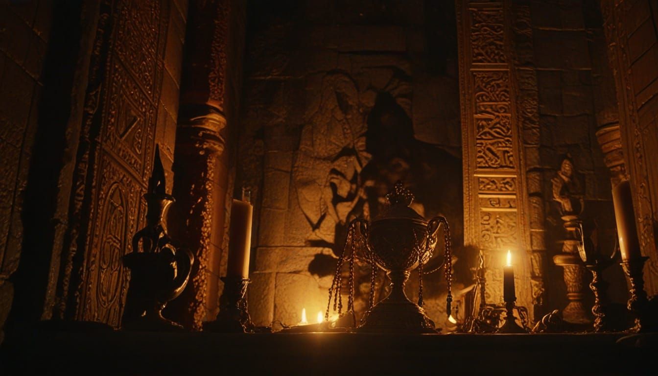 Holy Grail in a Chamber, Oil Painting