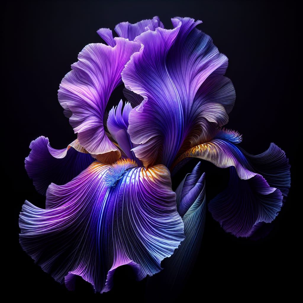 Purple Iris Blossom Macro in High Resolution