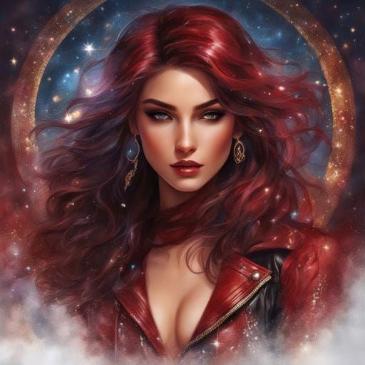 Beautiful Arabic Girl in Leather Jacket Portrait