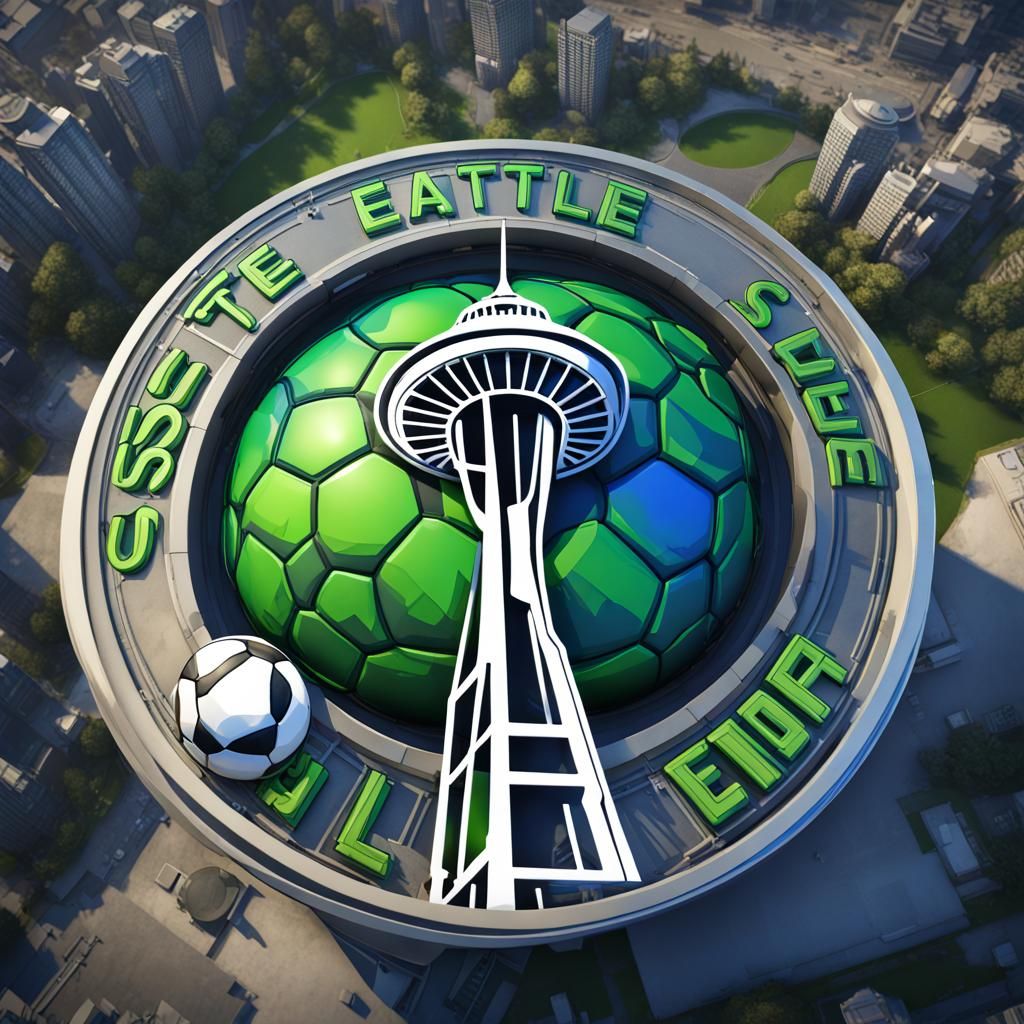 Seattle Sounders Logo Medallion with Space Needle