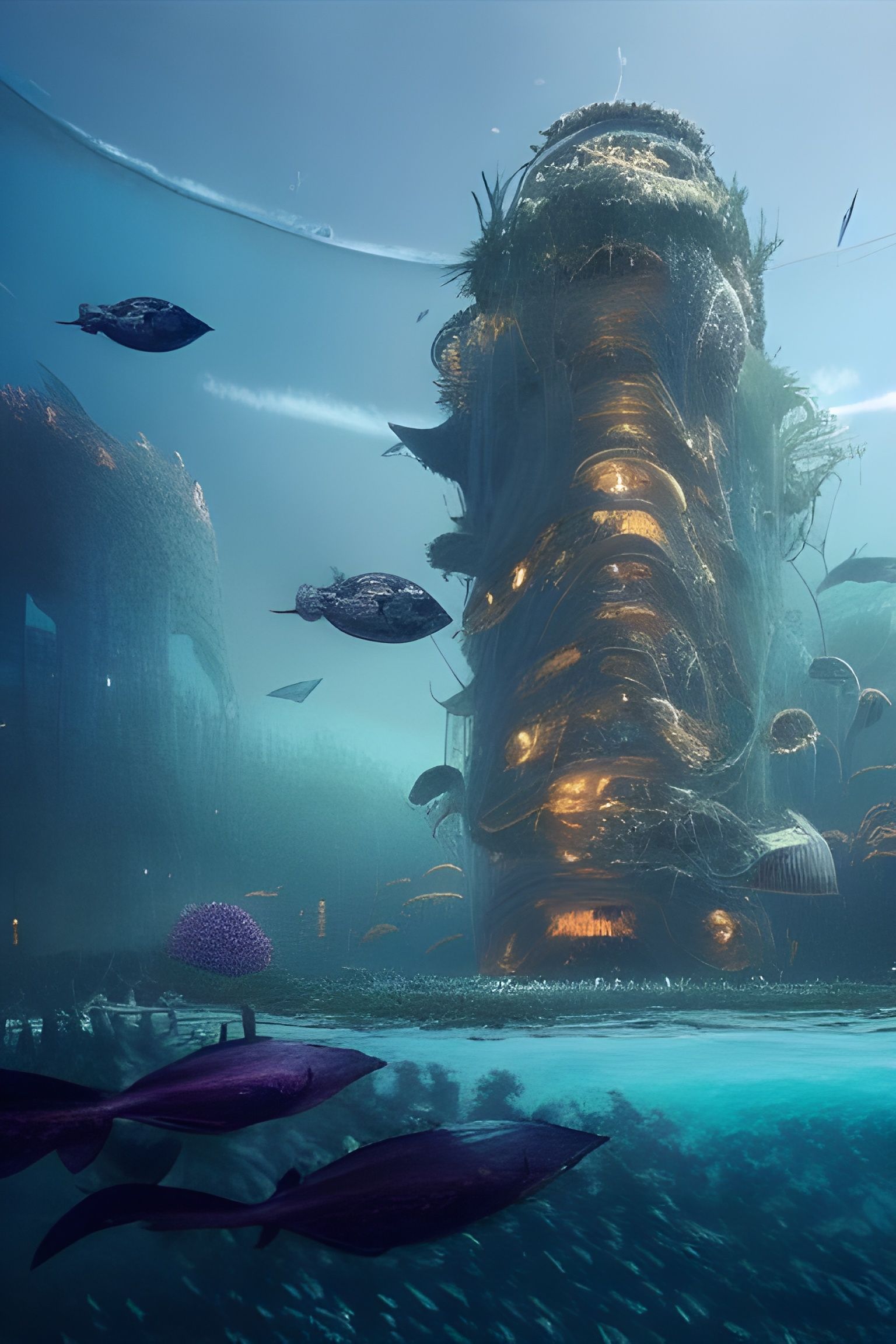 Underwater Kingdom: Luxury Hotel in Biopunk Style
