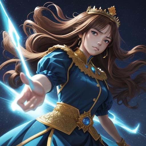 Majestic Anime Queen Dancing Portrait