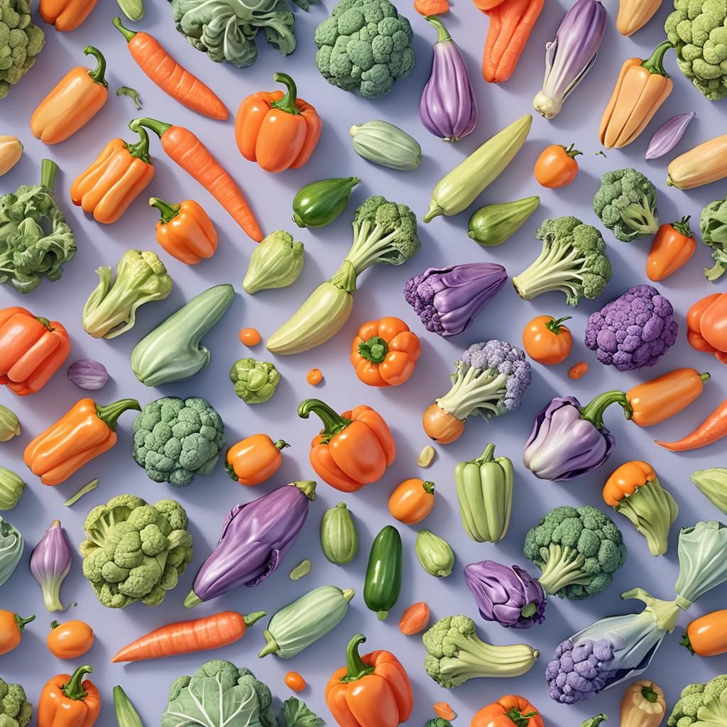 Pastel Vegetables in Dreamy 3D Render