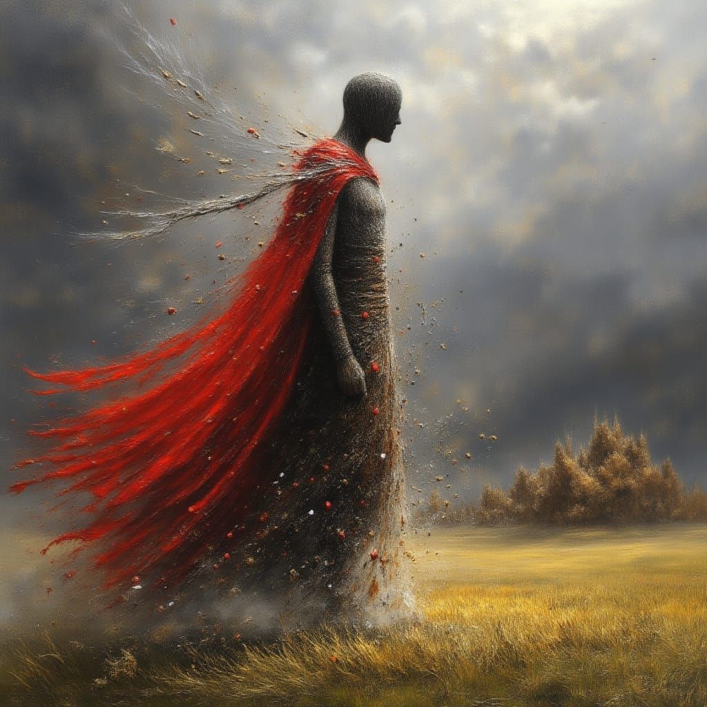 Ancient Warrior in Grimdark Baroque Oil Painting