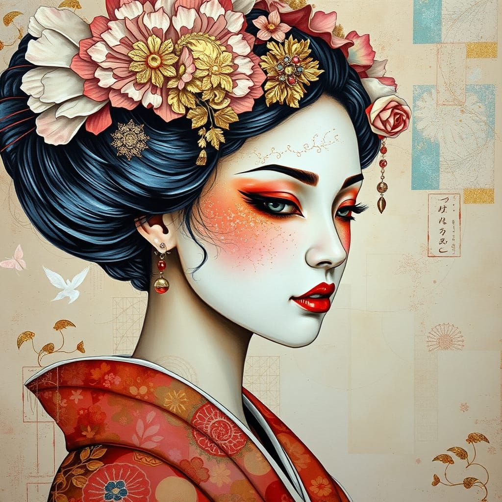 Enigmatic Blind Geisha Empowered by Psychic Visions