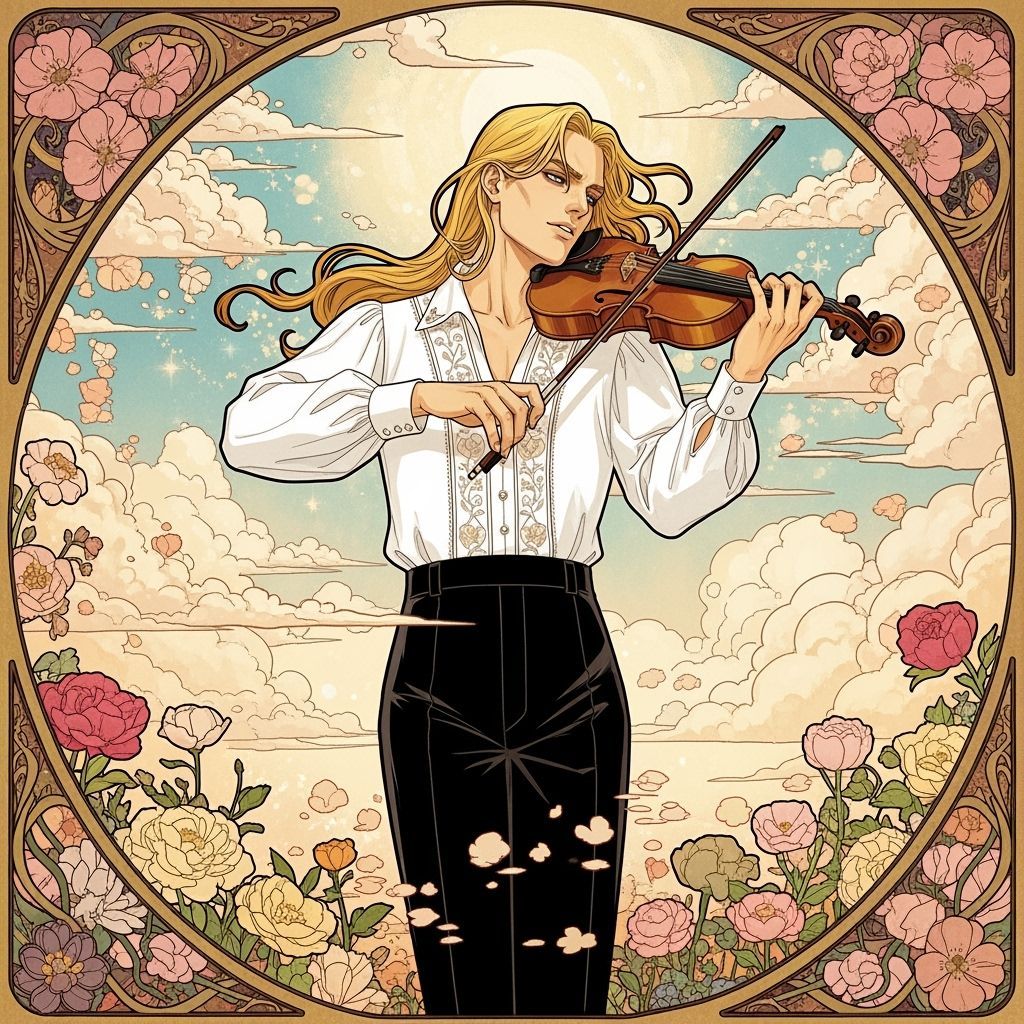 Violinist in Art Nouveau Style