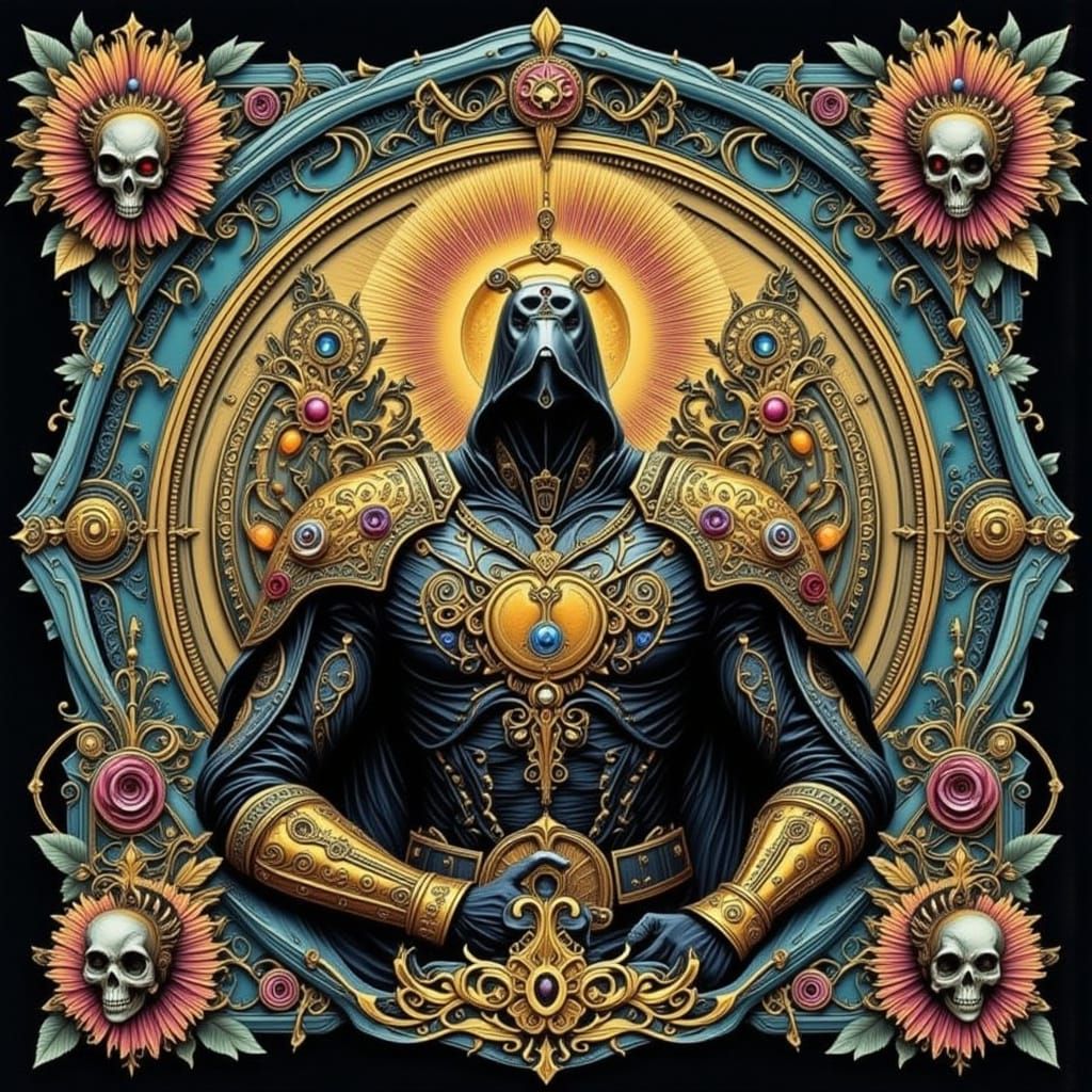 Retro Black and White Anthro Cat Portrait