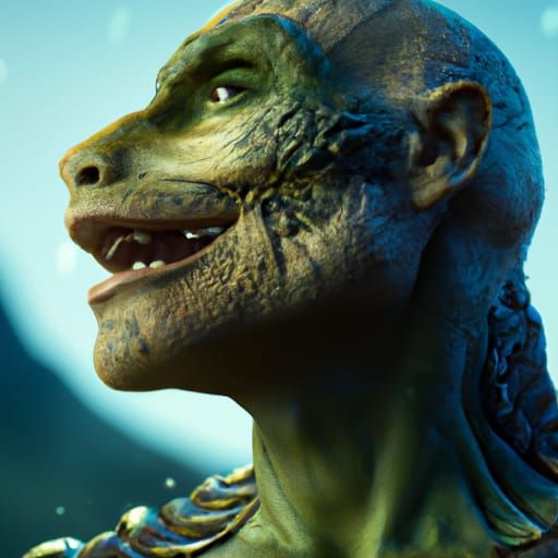 Detailed Reptilian Humanoid Portrait in High Resolution