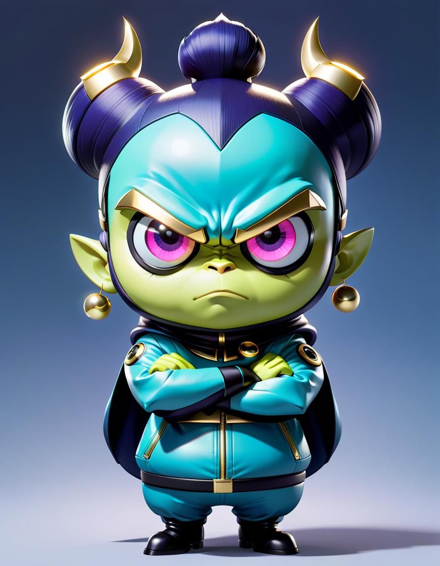 Adorable Chibi Mojo Jojo in Ghibli Anime Style