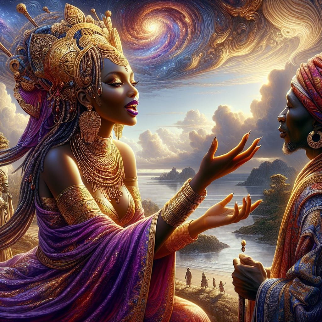 African Queen Pleads for Her People: Digital Matte Painting