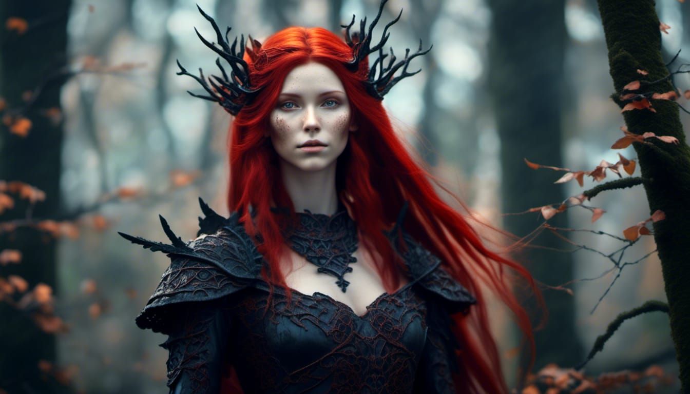 Enchanting Forest Dark Elf Girl Portrait