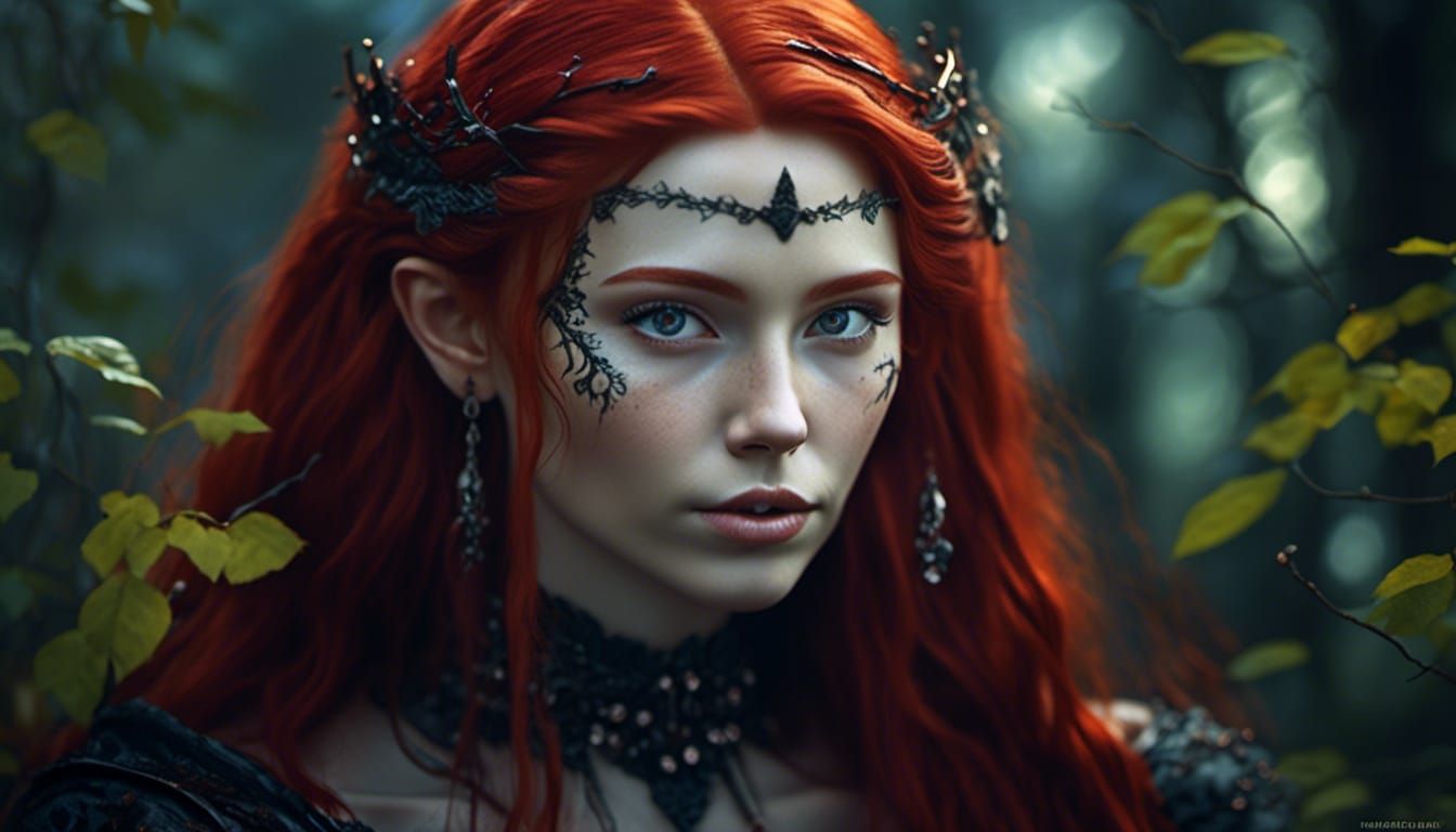 Enchanting Dark Elf Girl Portrait