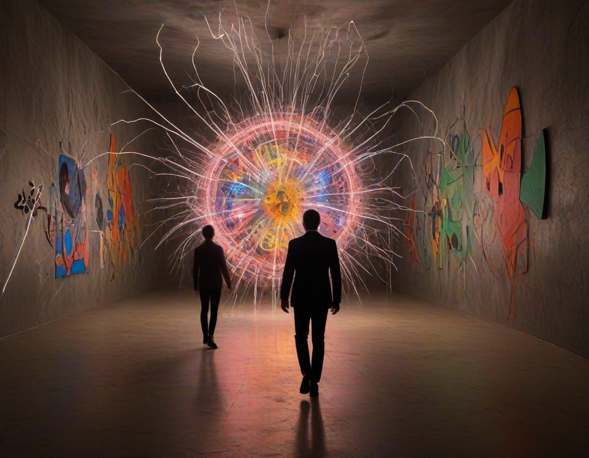 luminobabel  3D sculptural suprareal standalone graffito ghostly exploding by textile photographer "Joan Miró, Rufino Ta...