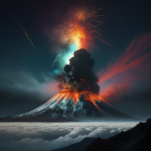 Cyberpunk Vulcan Erupts in Fiery Cataclysm