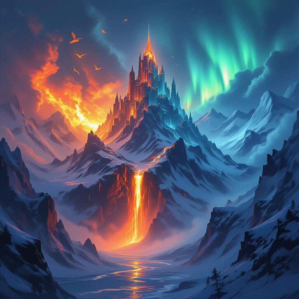 Epic Fantasy: Waterfall of Fire and Ice