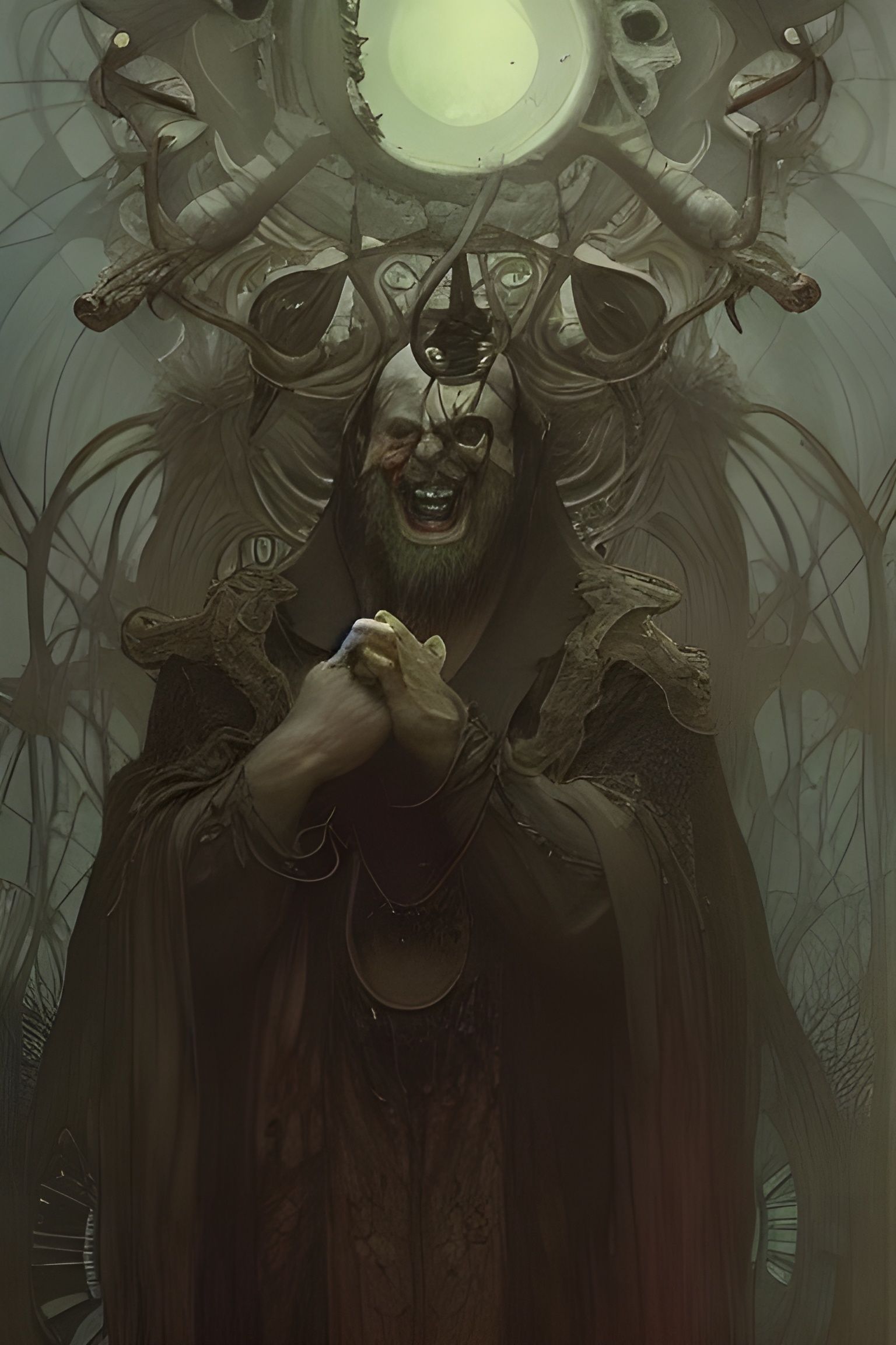 Sinister King Portrait in Art Nouveau Style