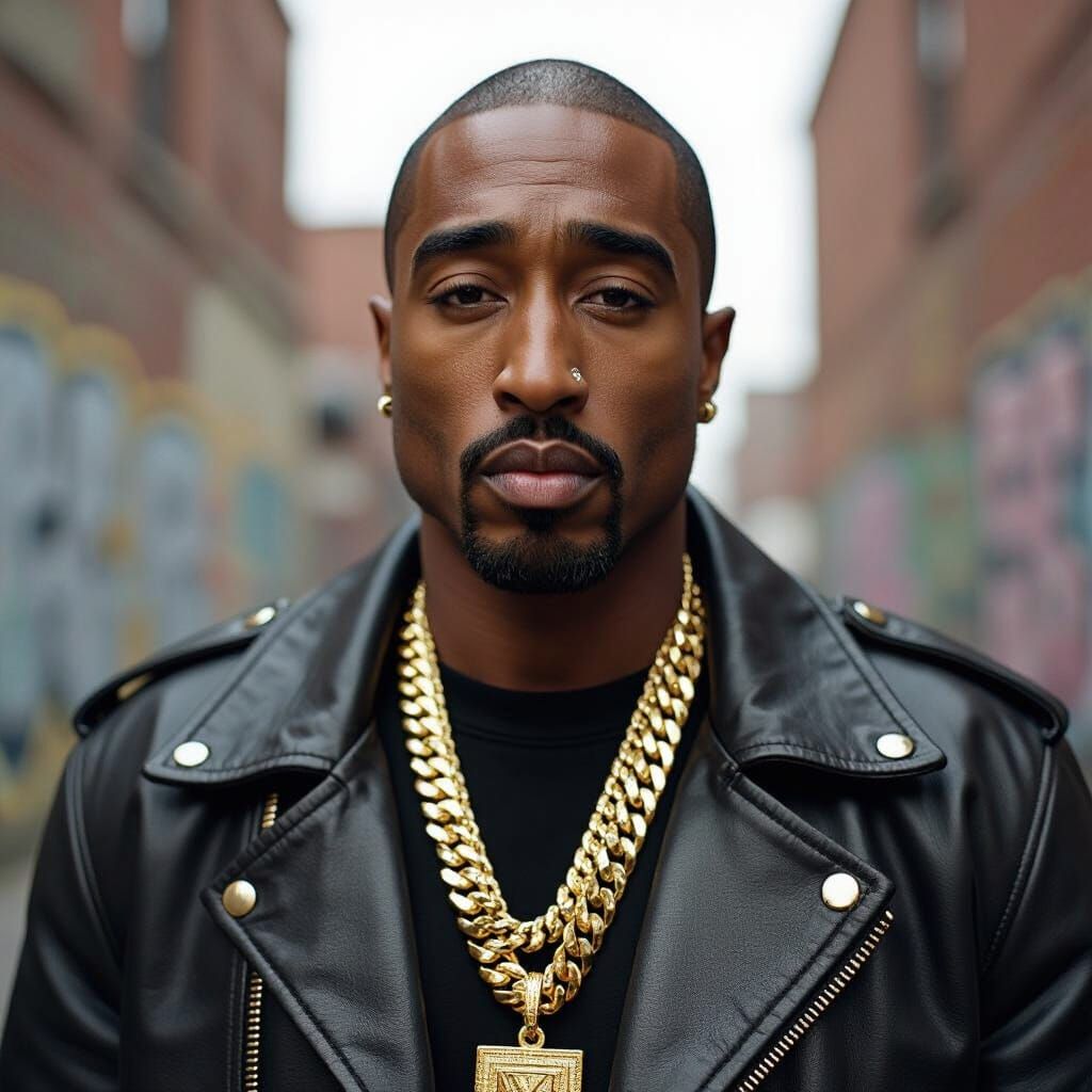 Tupac Shakur at 50 in Noir Photography Style