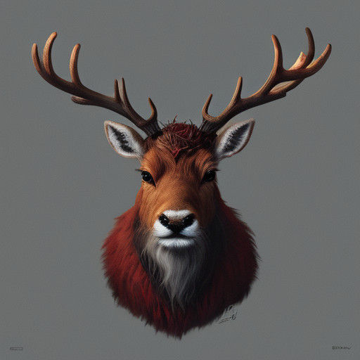 Rudolph the Red-Nosed Reindeer in Abstract Cubist Style