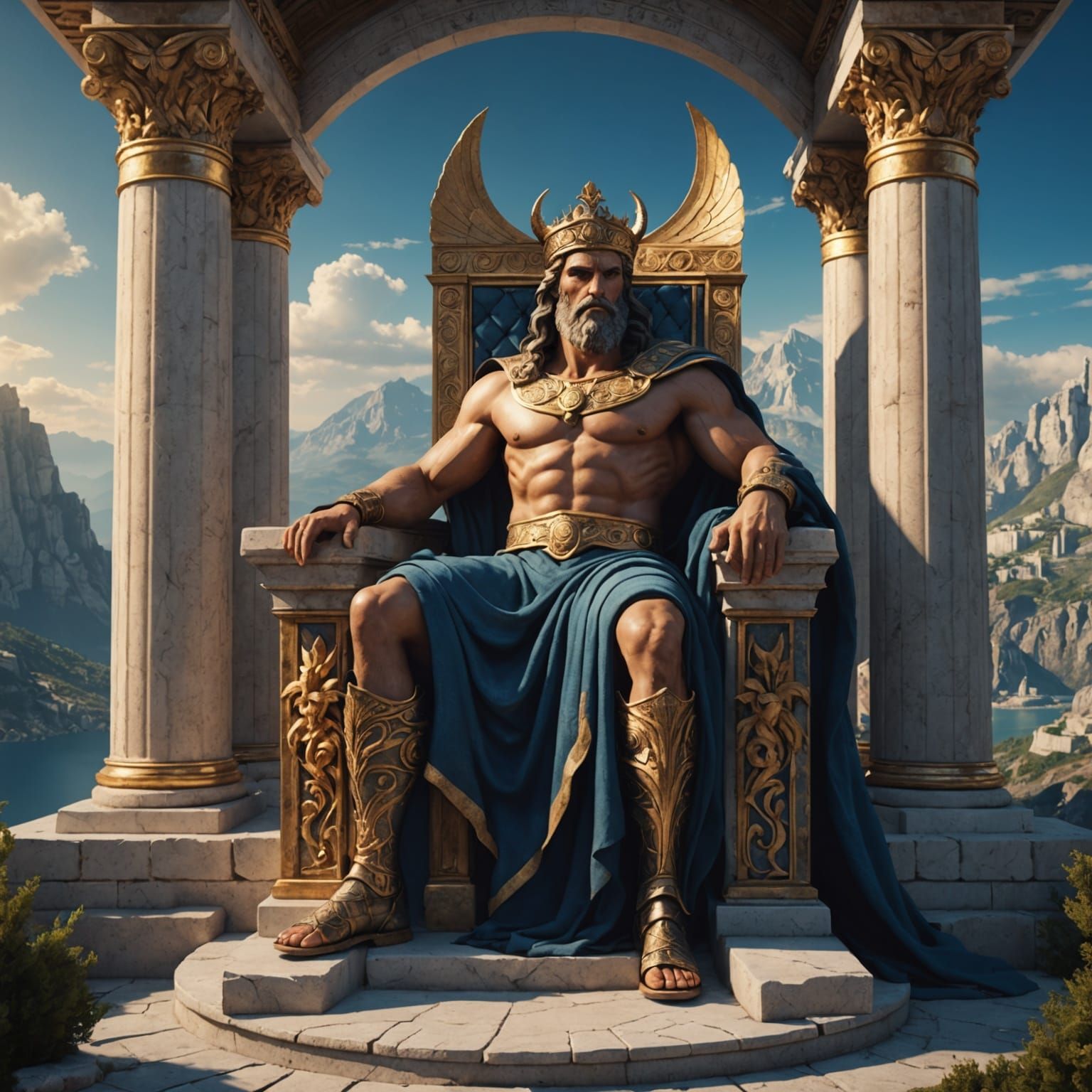 Greek Gods on Mount Olympus: Digital Art