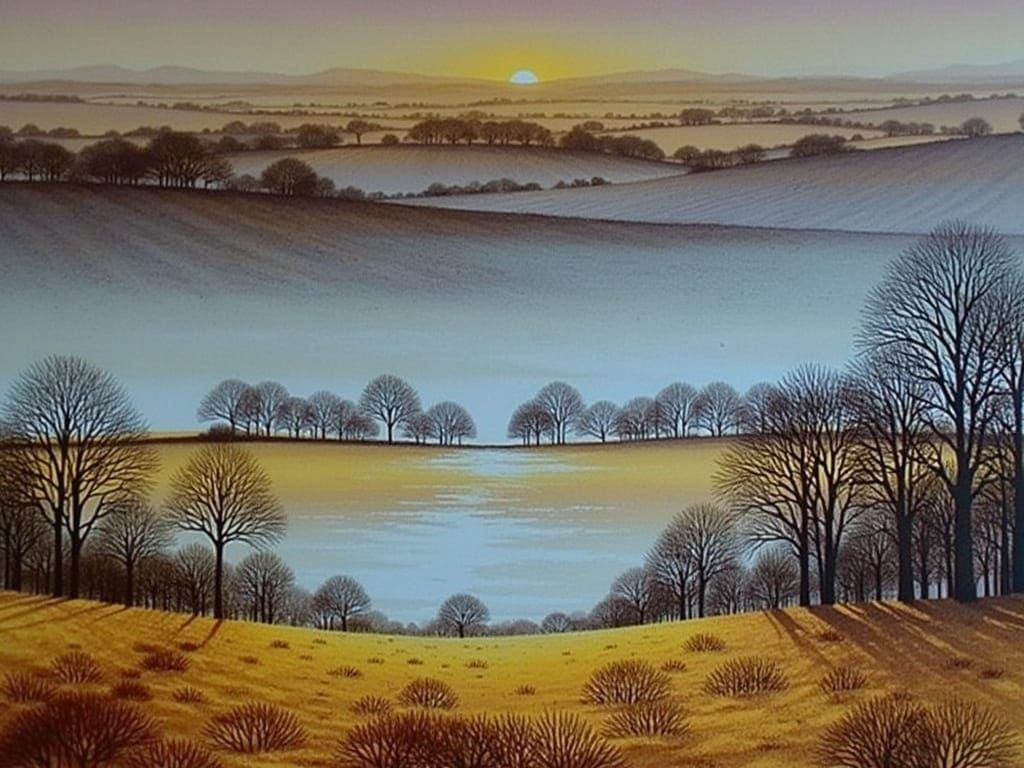 Scottish Autumn Landscape in Golden Evening Light