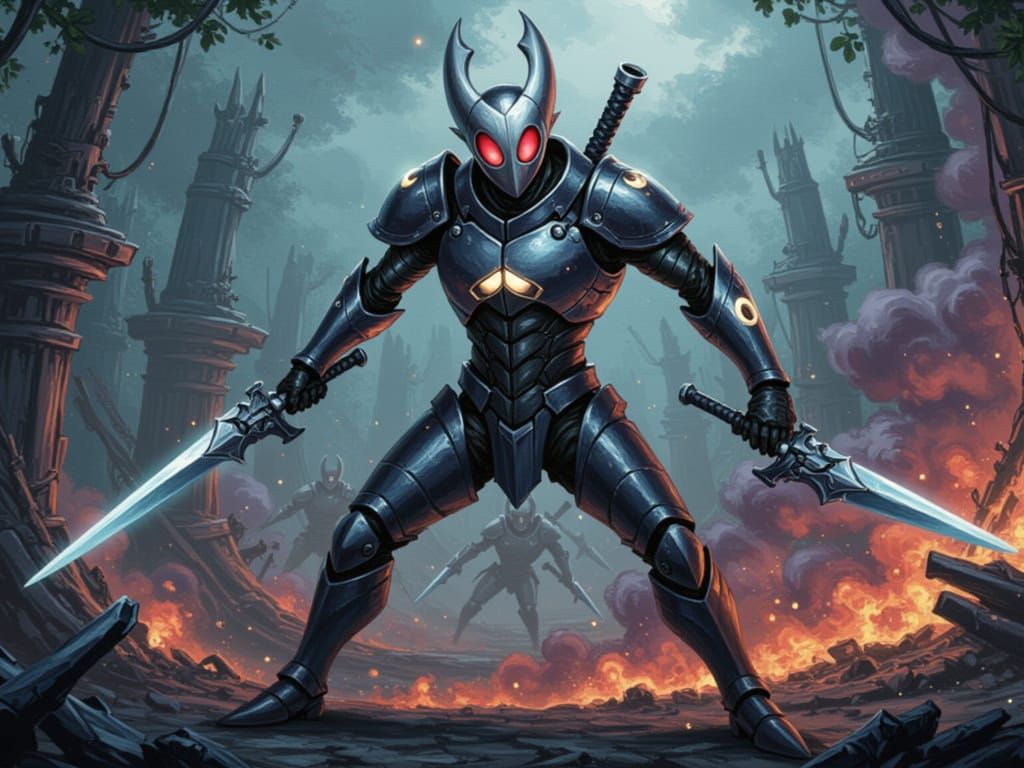 Hollow Knight in Impasto Style