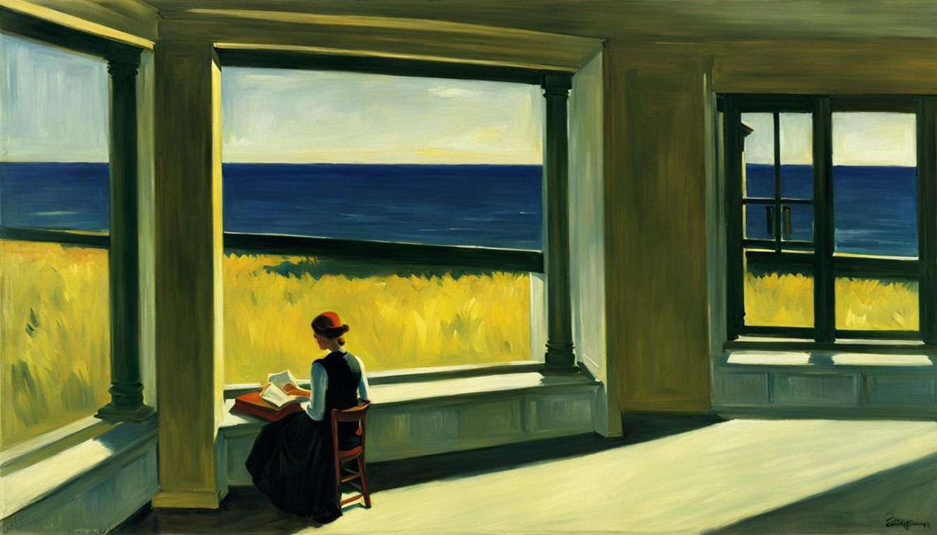 Edward Hopper Style Sunlight Oil Painting