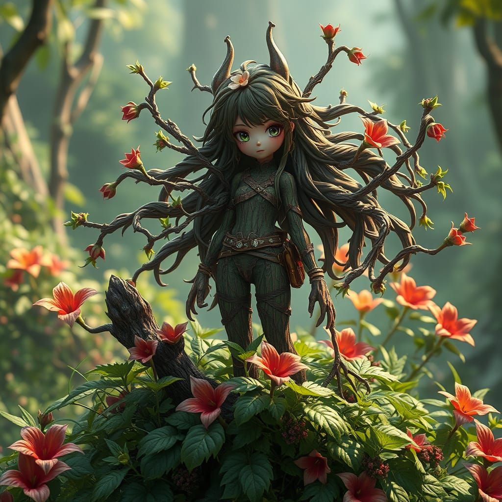 The Botanist: Anime Villain in Lush Forest