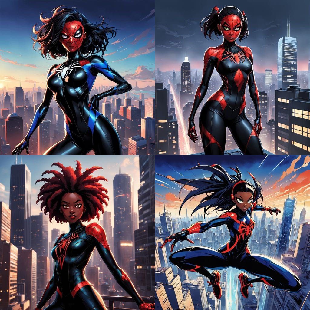 Girl Spider in Anime Style