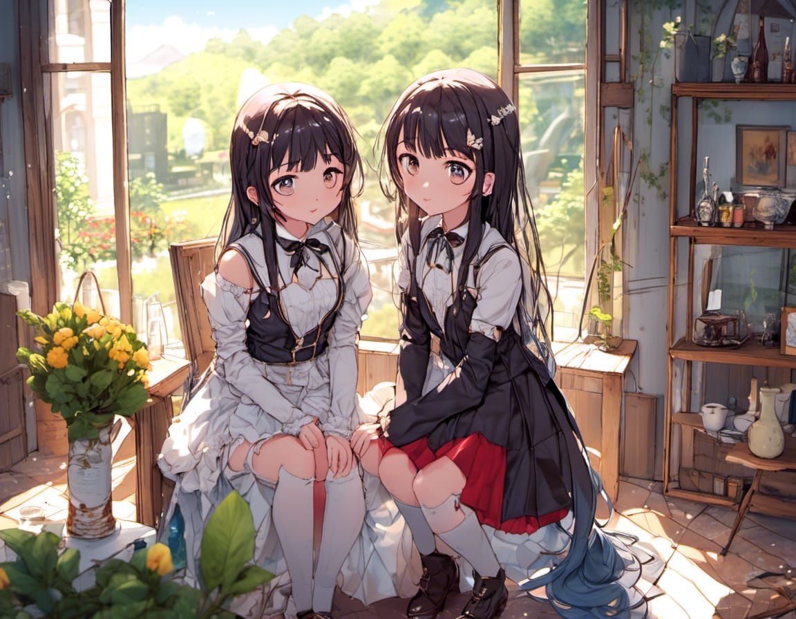 Colorful Garden Tea Party in Hyperrealistic Style