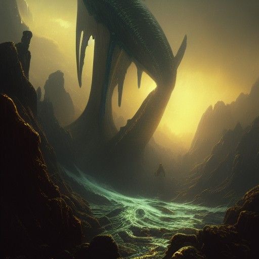 Dark Fantasy Leviathan Concept Art in 8k