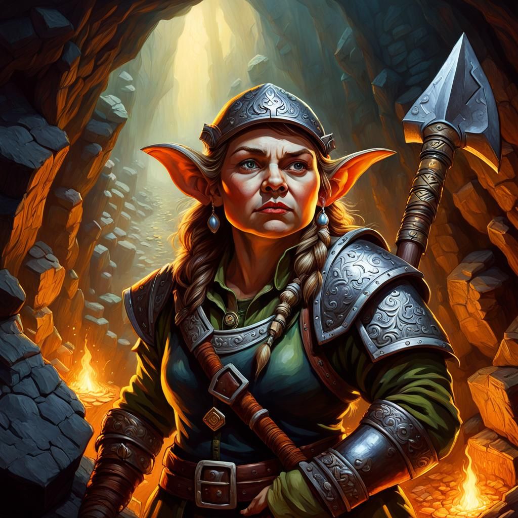 Female dwarven miner