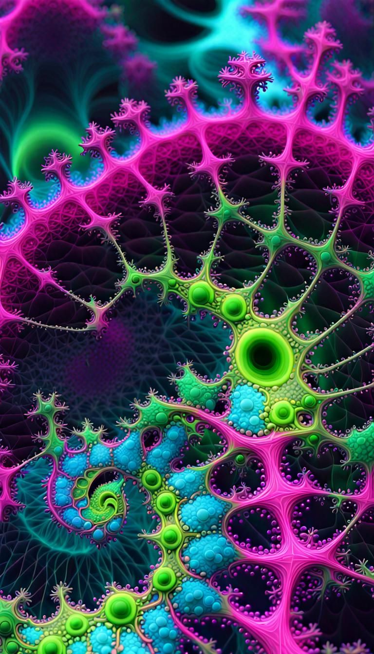 Fractal Art: Prebiotic to Biotic Matter Transition