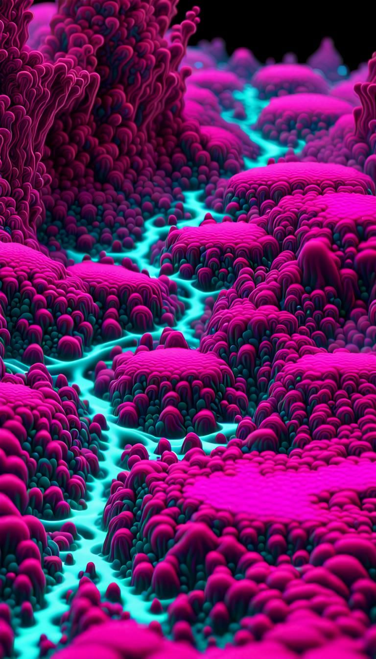 Hyperrealistic Fractal Landscape: Biotic Transformation