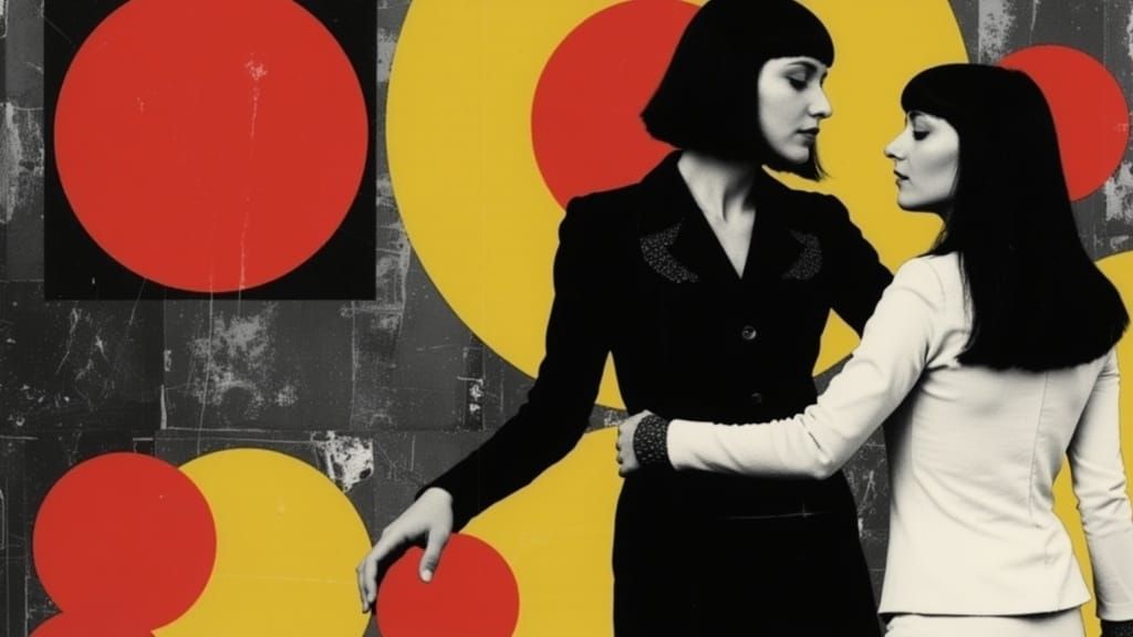 Psychedelic Fashion Model in Groovy Mini Skirts and Go-Go Bo...