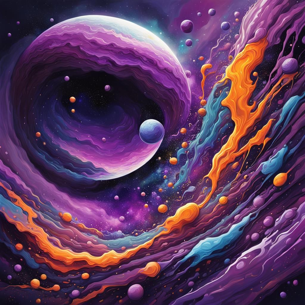 Violet Galactic Void: Detailed Gloss Painting