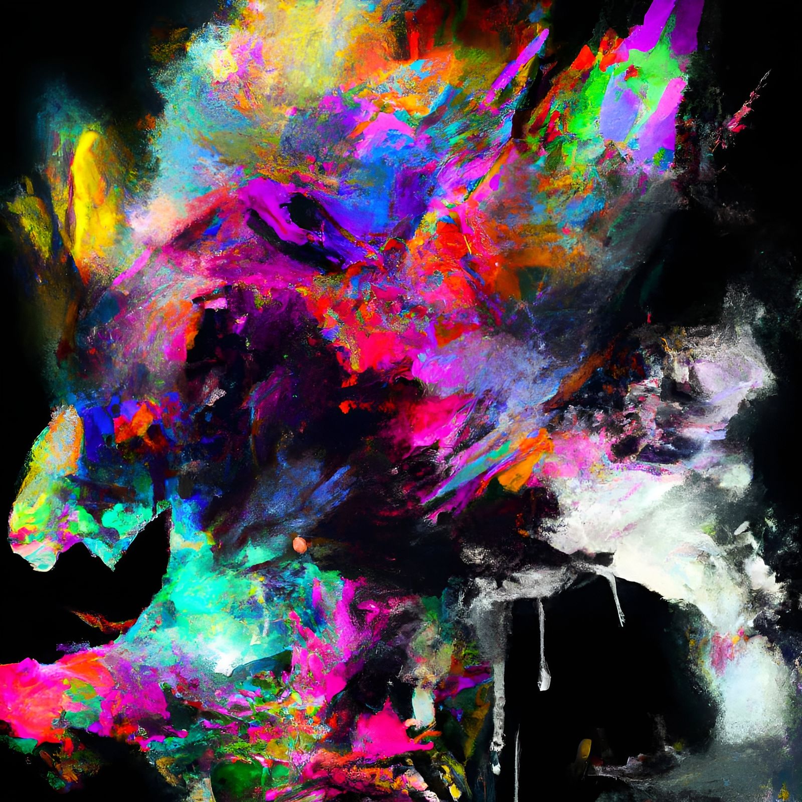 Abstract Black Panther in Vibrant Pastel Art