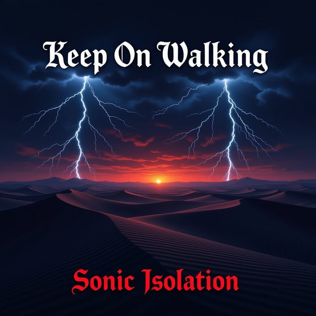 Dramatic Lightning Over Dark Desert Landscape