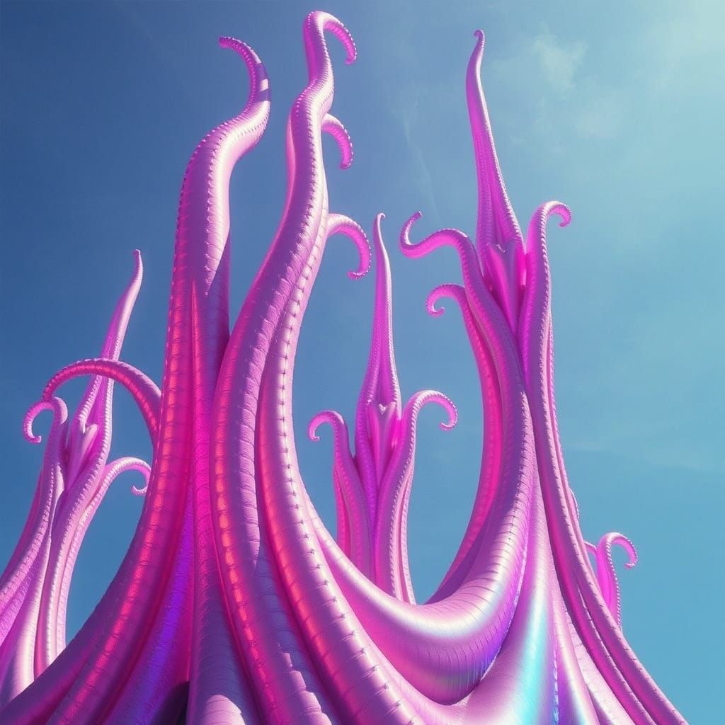 Surreal, Iridescent Tentacles Form Celestial Spires