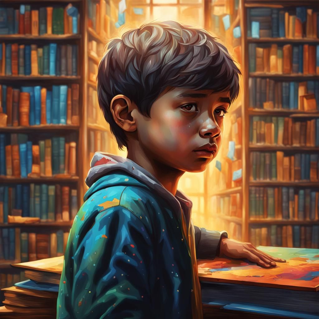 Shy Child Portrait in Hyperrealistic Style