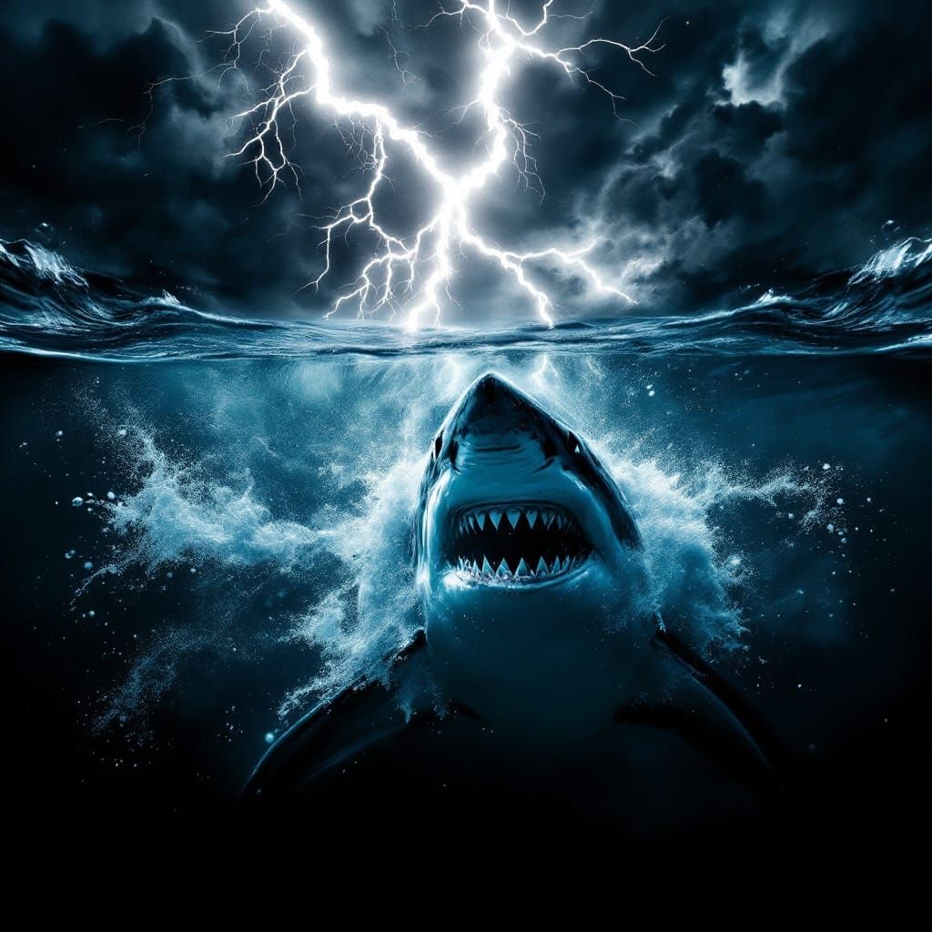 Deep Ocean Encounter in Cyberpunk Digital Art