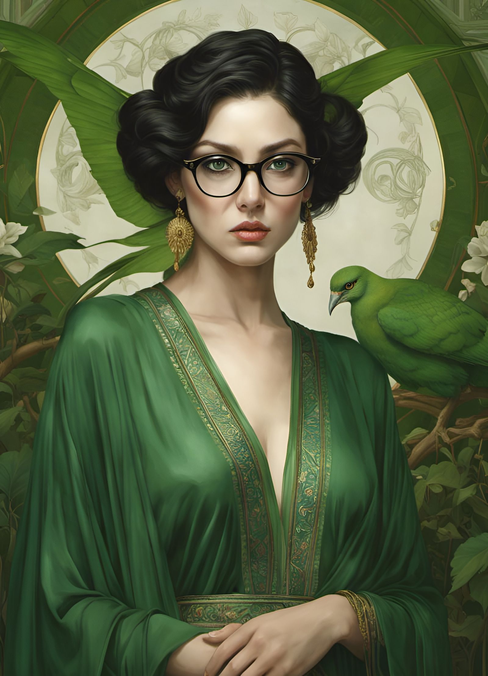 Green Eyed Goddess Portrait in Digital Art