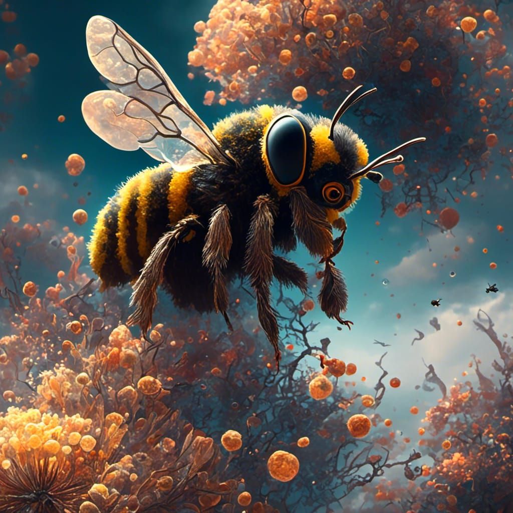 macro photographic bee