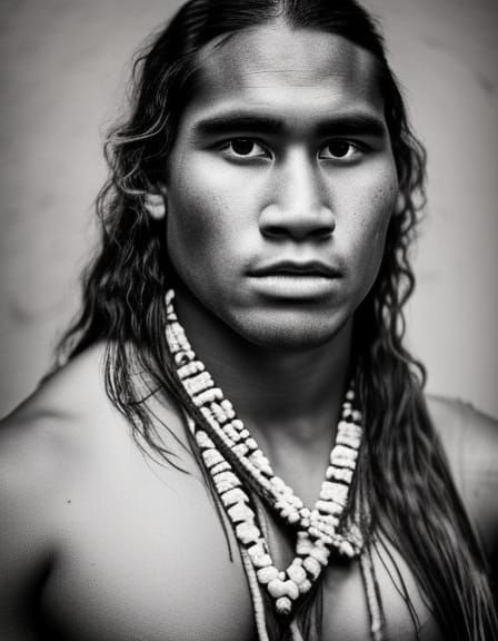 Polynesian Man Portrait: Detailed and Historically Accurate
